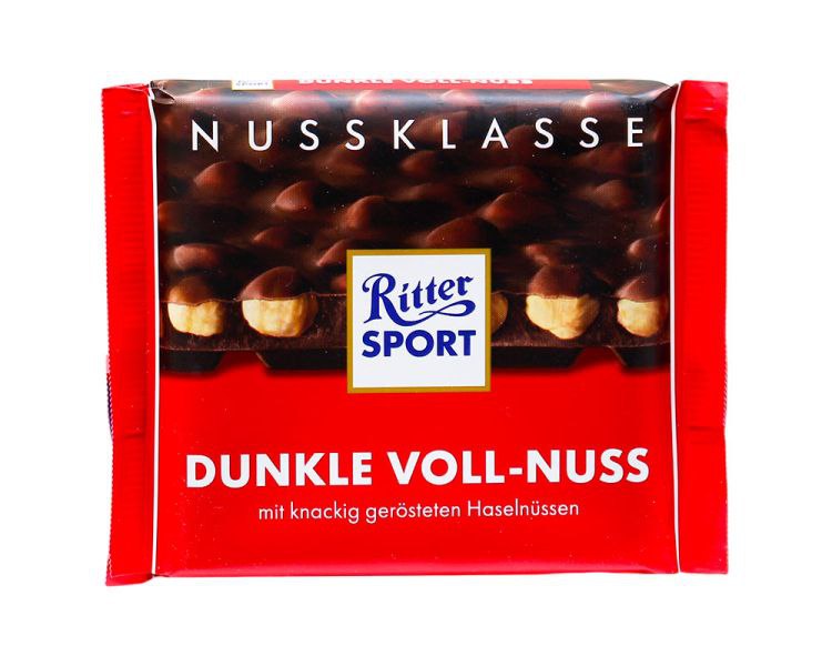 Шоколад чорний Ritter Sport Voll - Nuss з цілим лісовим горіхом 100г